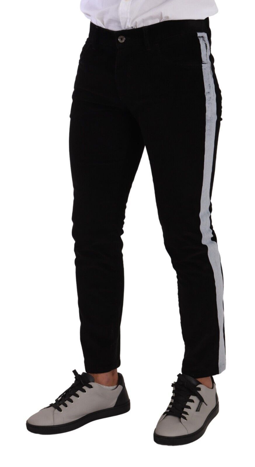 Dolce & Gabbana Black Cotton Stretch Skinny Corduroy Jeans | Regal Royce