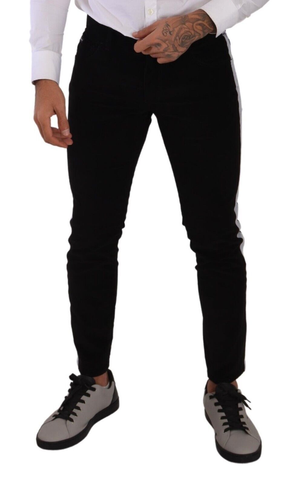 Dolce & Gabbana Black Cotton Stretch Skinny Corduroy Jeans | Regal Royce
