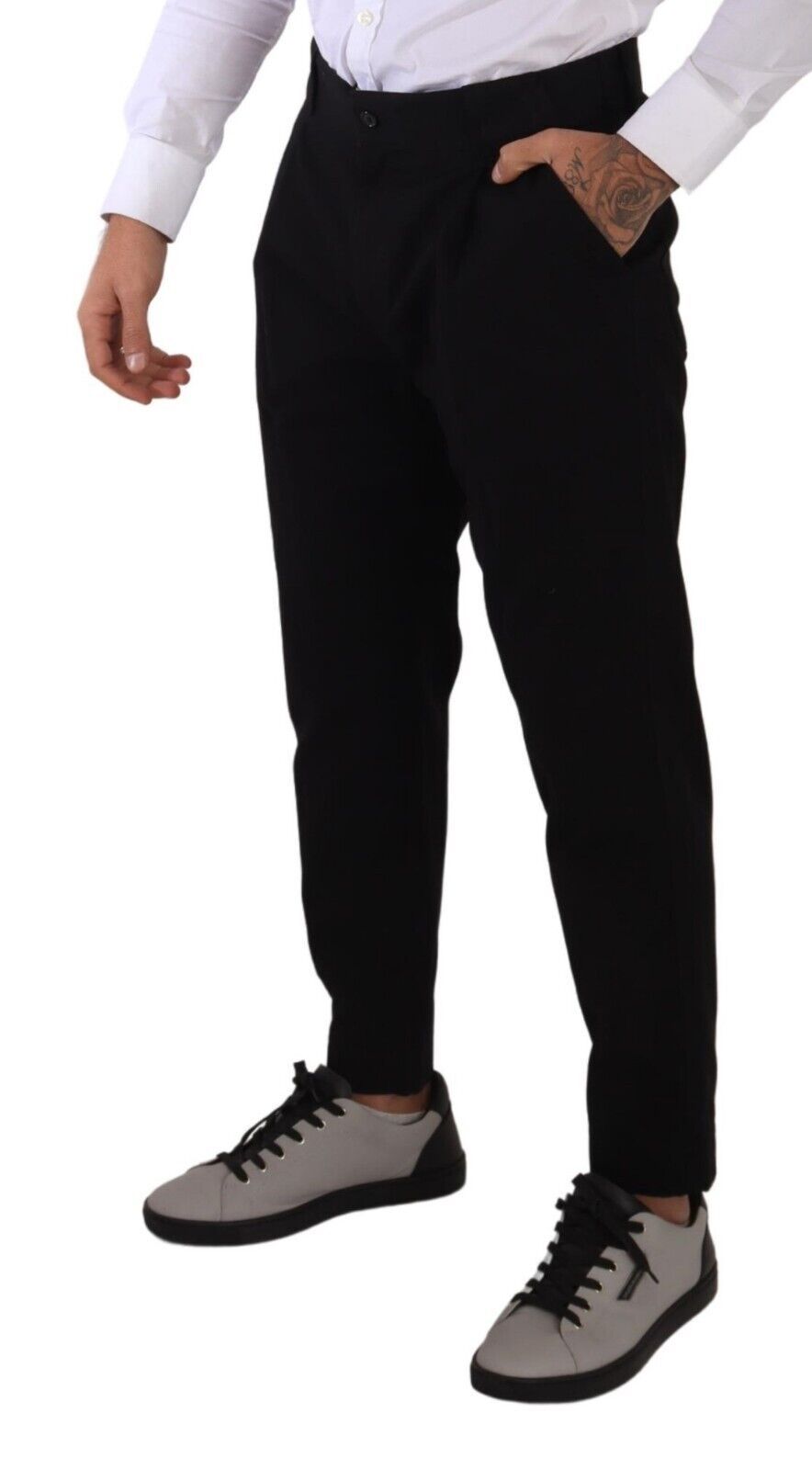 Dolce & Gabbana Black Cotton Stretch Chinos Trouser Jeans | Regal Royce