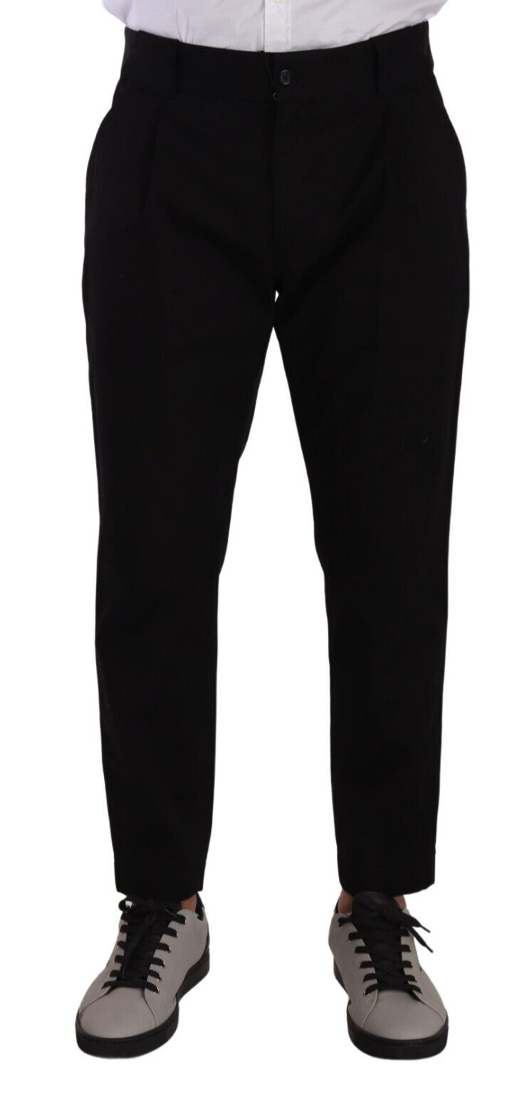 Dolce & Gabbana Black Cotton Stretch Chinos Trouser Jeans | Regal Royce