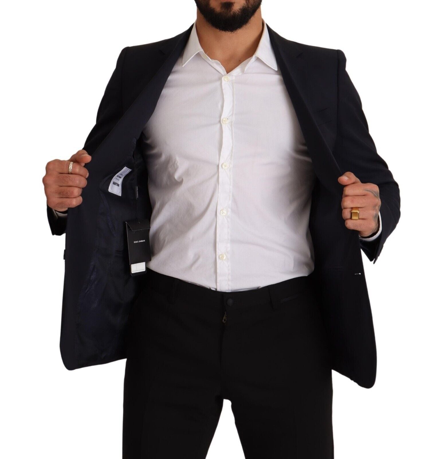 Dolce & Gabbana Dark Blue Single Breasted Coat MARTINI Blazer | Regal Royce