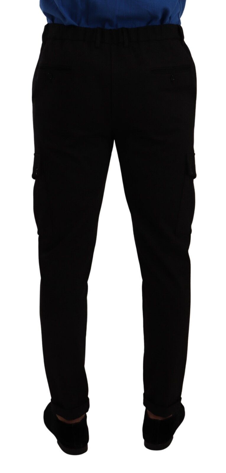Dolce & Gabbana Black Viscose Skinny Cargo Trouser Pants | Regal Royce