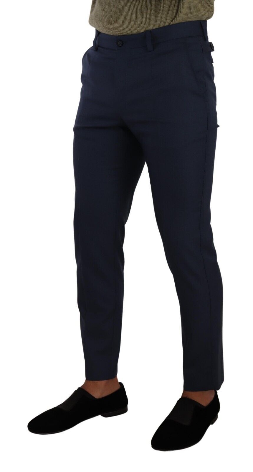 Dolce & Gabbana Dark Blue Wool Skinny Formal Dress Pants | Regal Royce