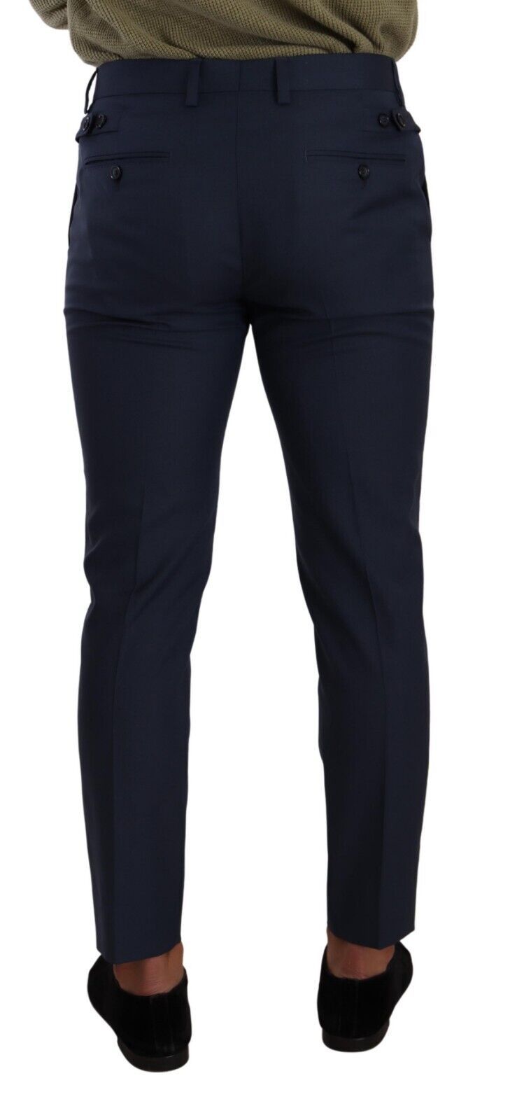 Dolce & Gabbana Dark Blue Wool Skinny Formal Dress Pants | Regal Royce