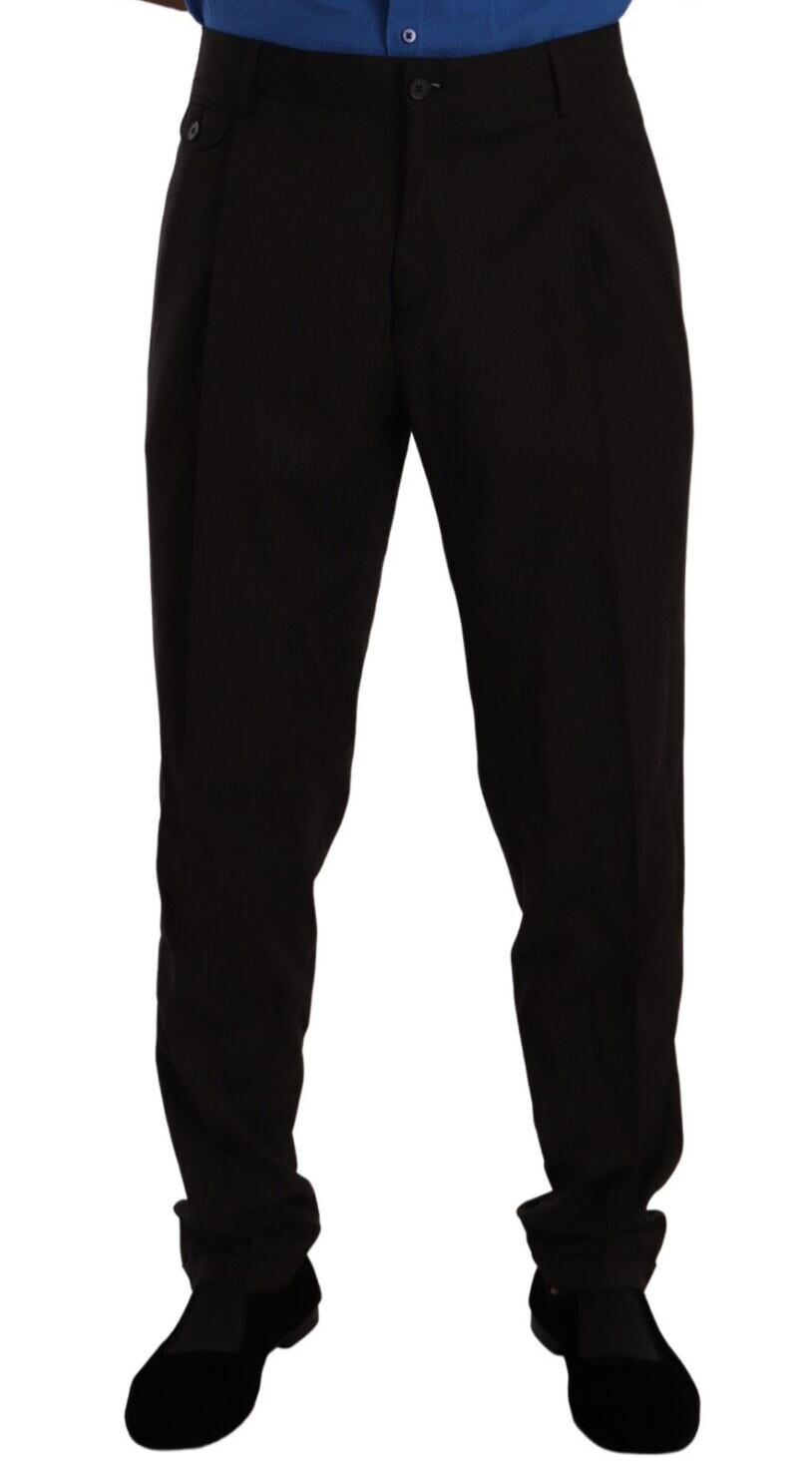 Dolce & Gabbana Brown Wool Skinny Formal Dress Pants | Regal Royce