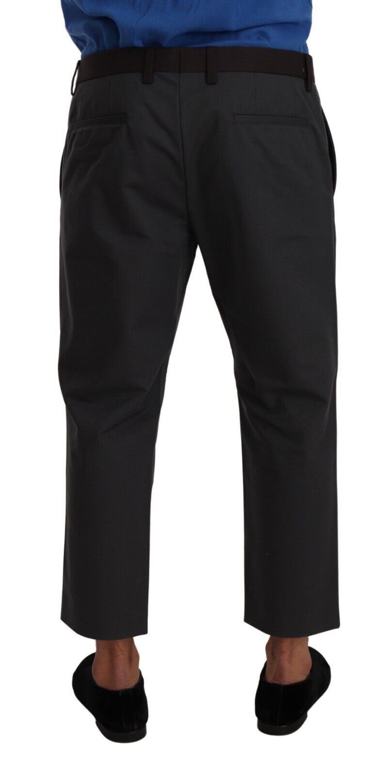 Dolce & Gabbana Gray Bordeaux Striped Cropped Trouser Pants | Regal Royce
