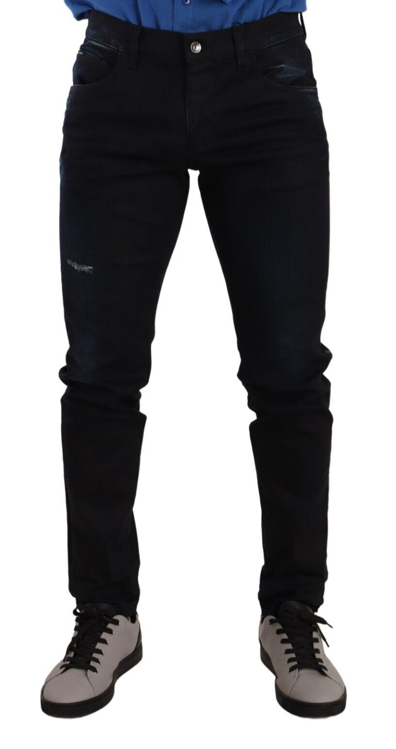 Dolce & Gabbana Blue Cotton Stretch Skinny Denim Trouser Jeans | Regal Royce