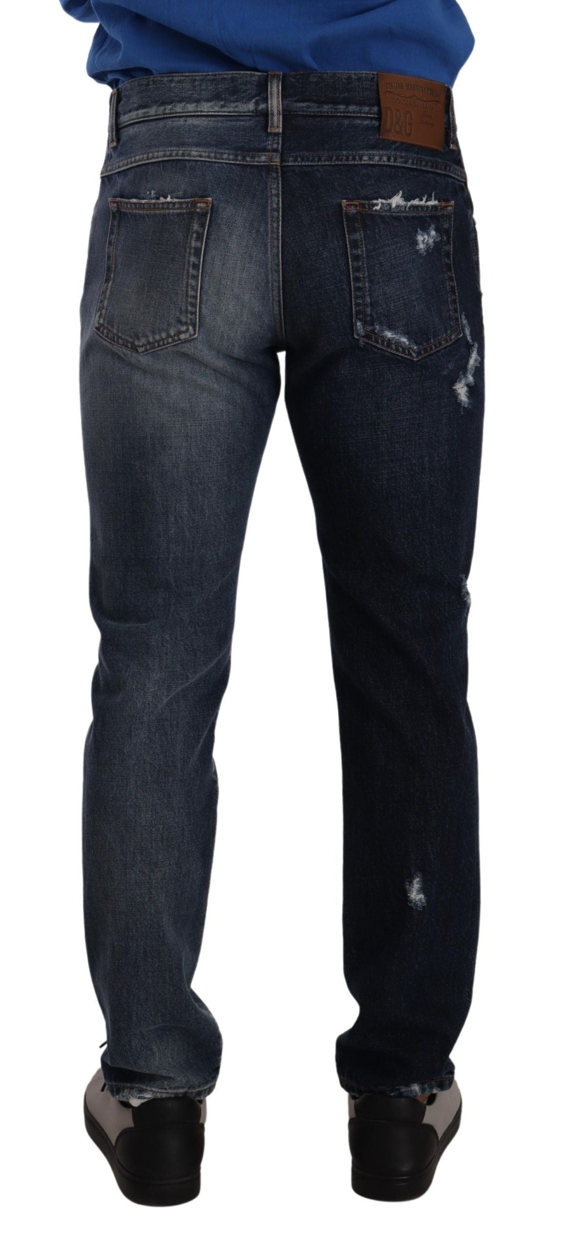 Dolce & Gabbana Blue Cotton Regular Denim Trousers Jeans | Regal Royce