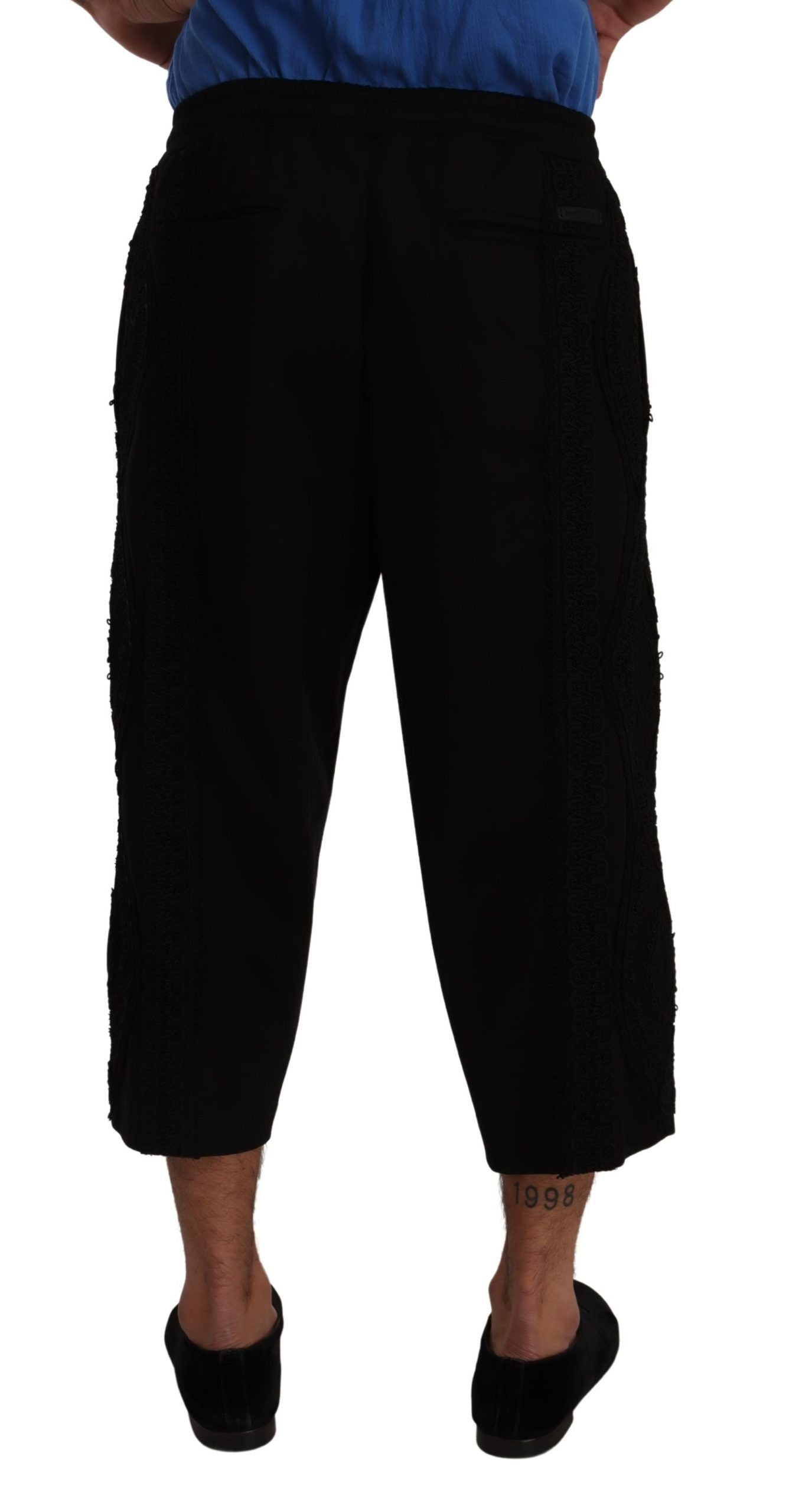 Dolce & Gabbana Black Cotton Torero Sweatpants Shorts Pants | Regal Royce