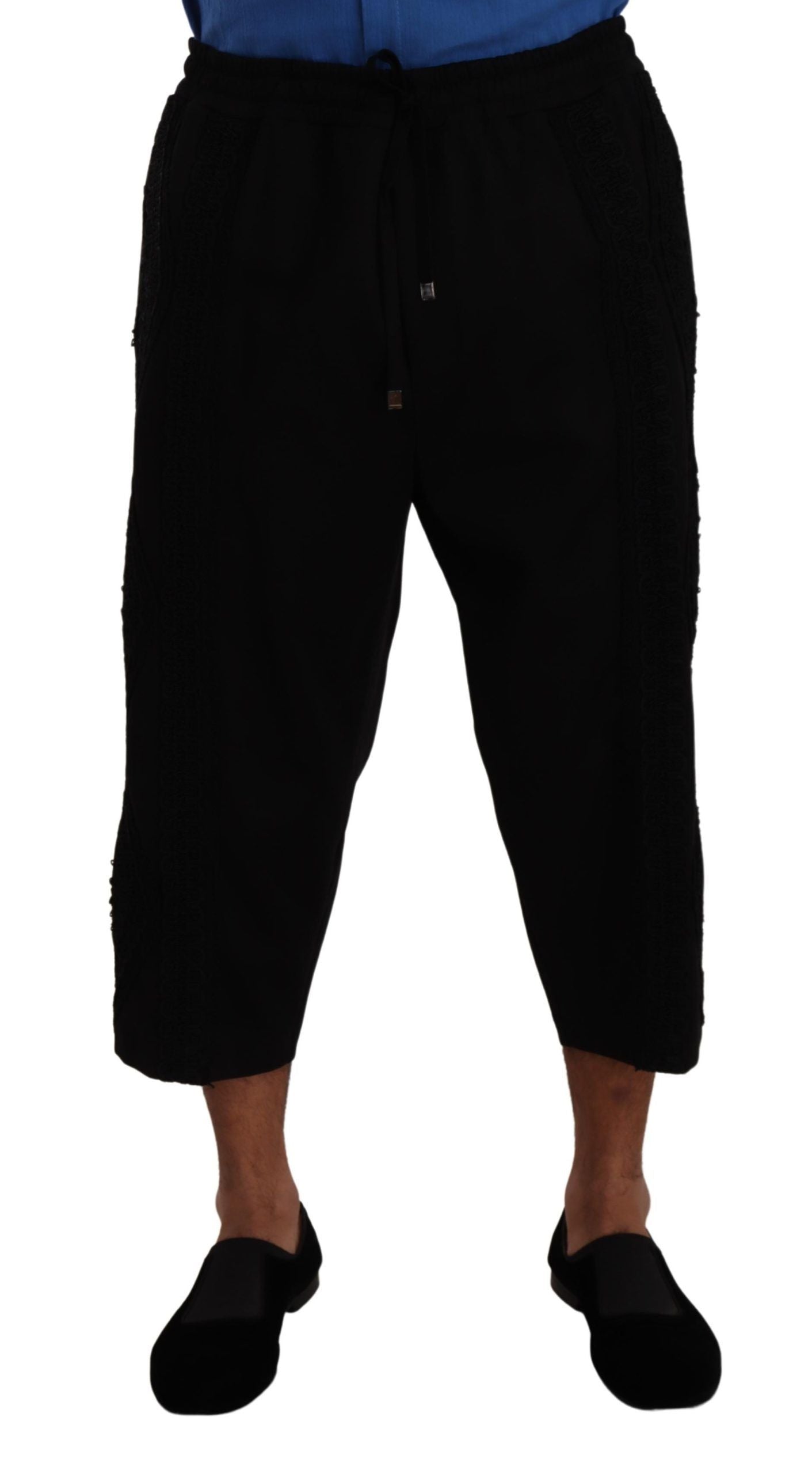 Dolce & Gabbana Black Cotton Torero Sweatpants Shorts Pants | Regal Royce