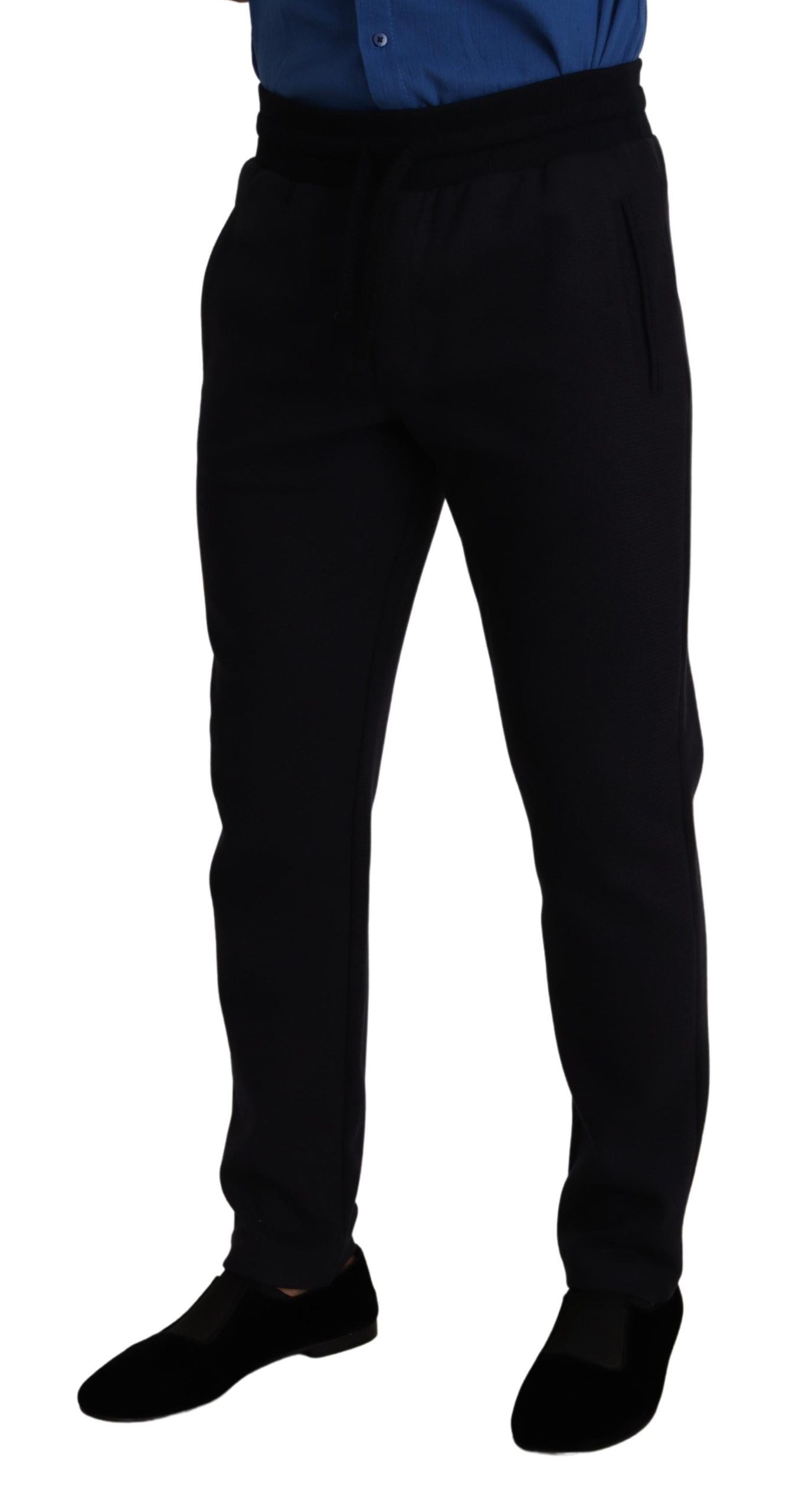 Dolce & Gabbana Blue Cotton Stretch Jogging Trouser Pants | Regal Royce