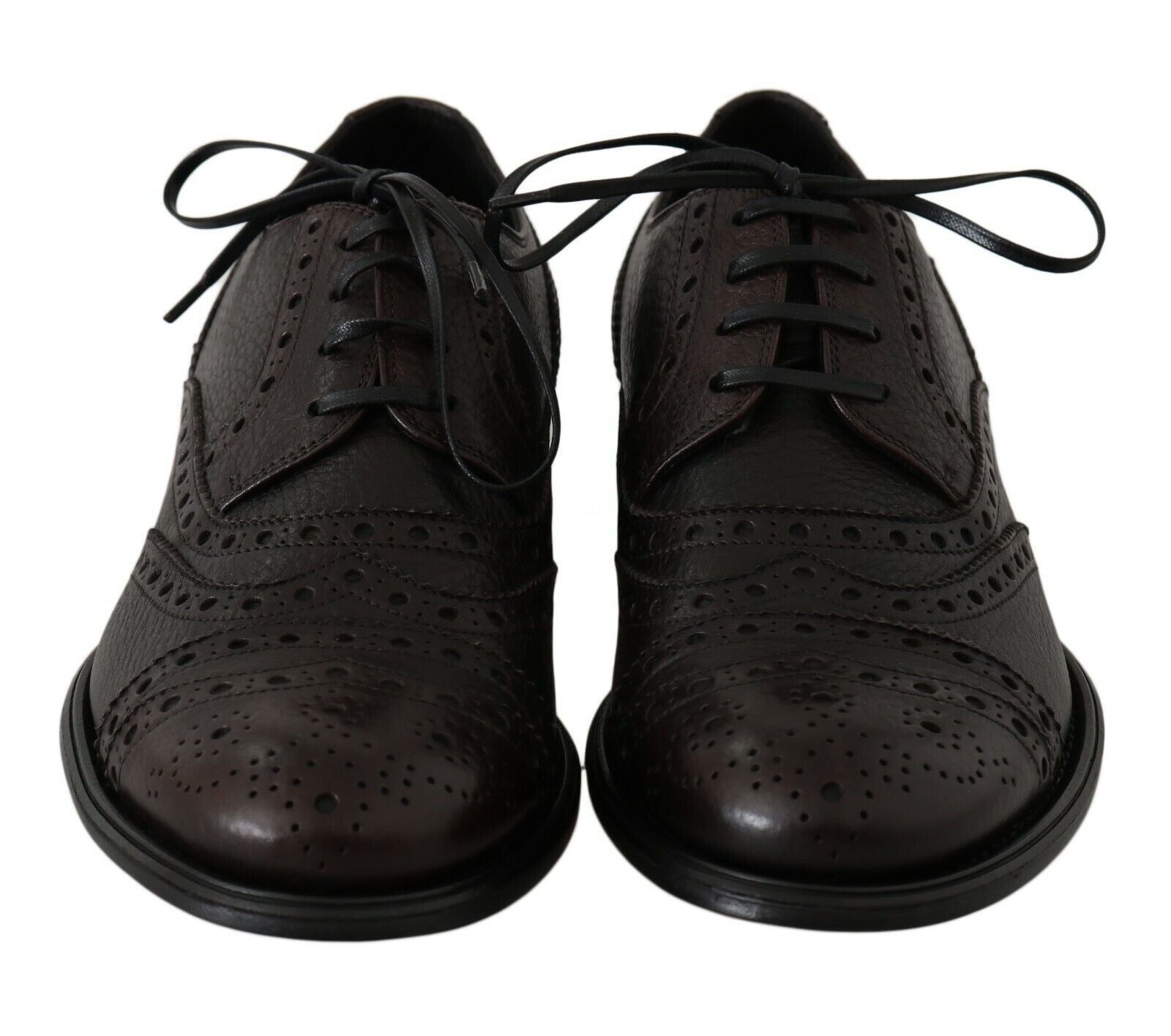 Dolce & Gabbana Brown Leather Wingtip Derby Formal Shoes | Regal Royce