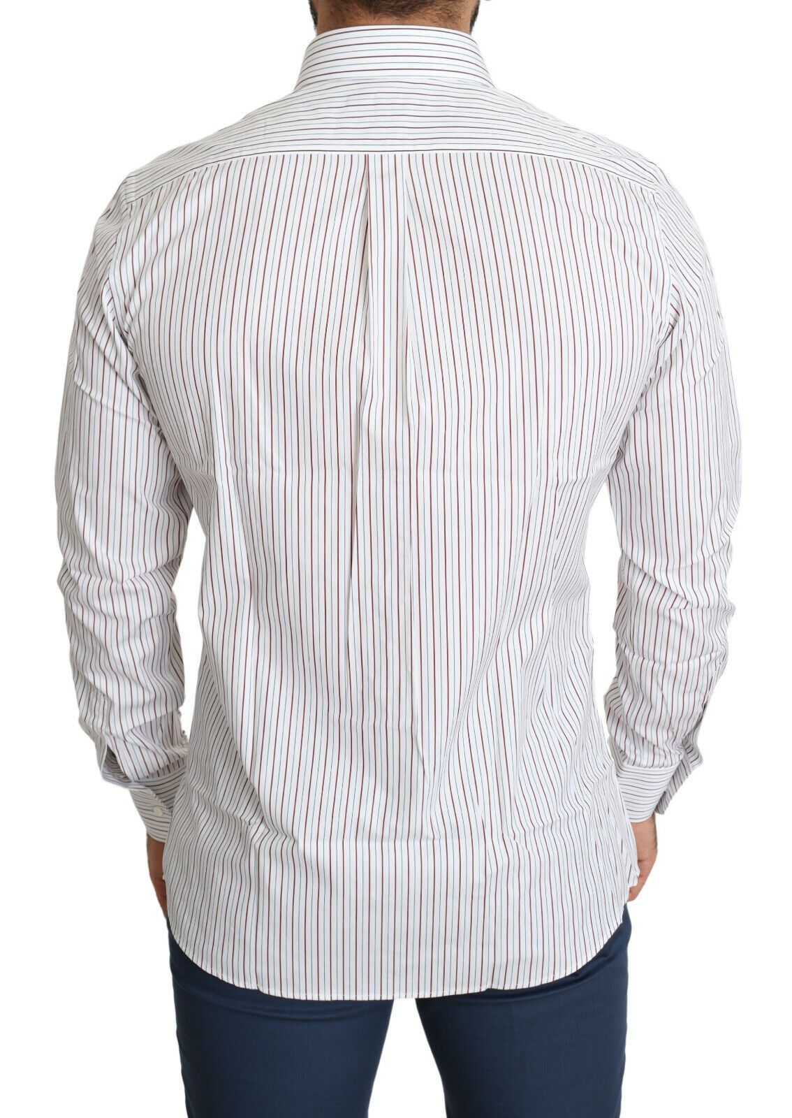 Dolce & Gabbana White Striped Formal MARTINI Shirt | Regal Royce