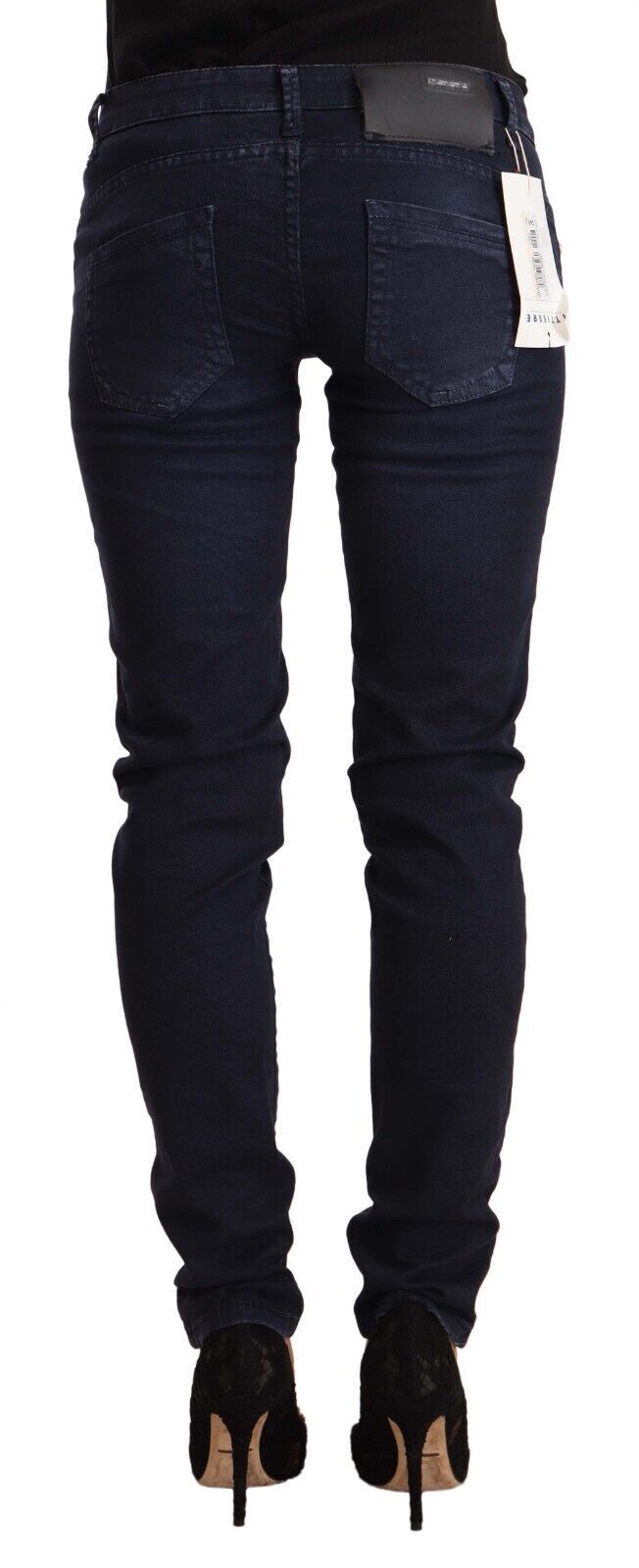 Acht Blue Washed Cotton Low Waist Slim Fit Denim Jeans | Regal Royce