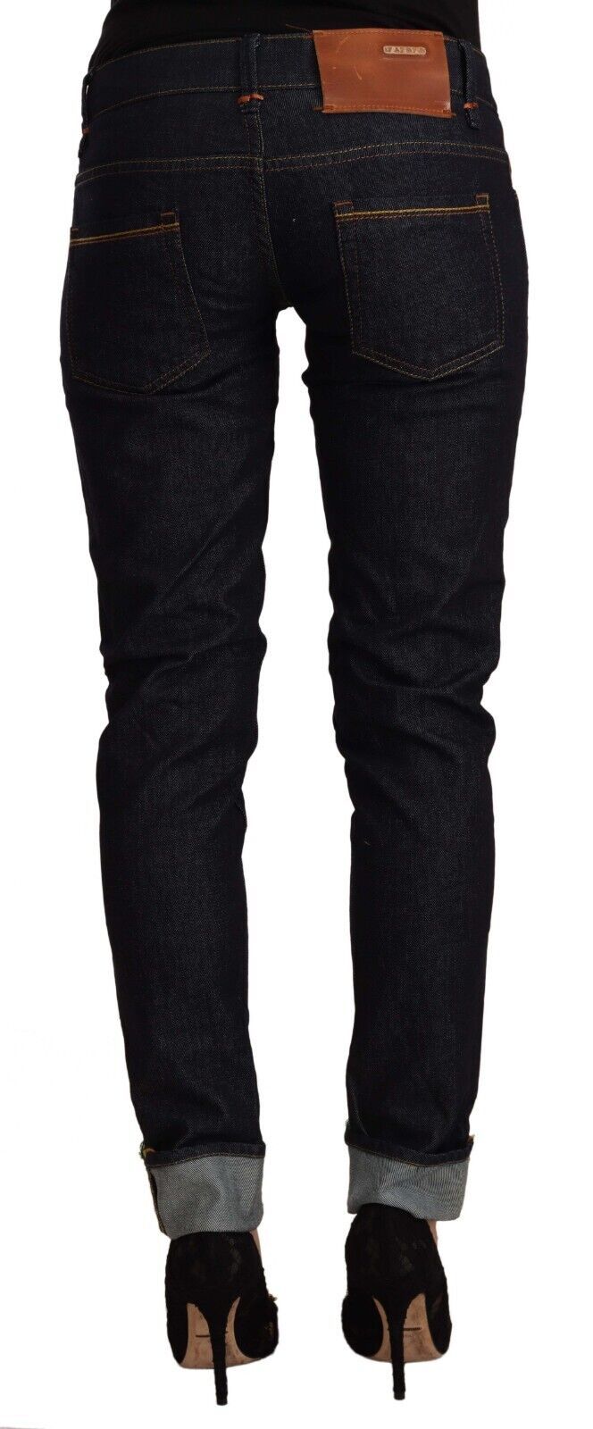 Acht Black Cotton Low Waist Slim Fit Denim Jeans | Regal Royce
