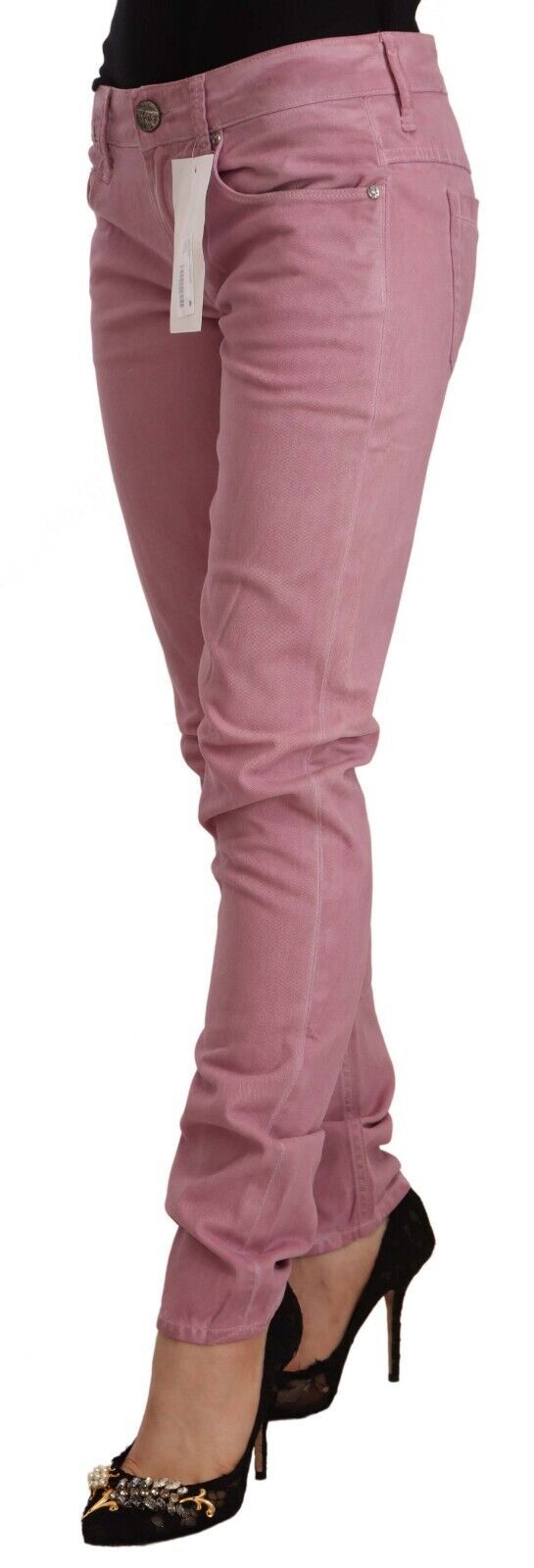 Acht Pink Cotton Slim Fit Women Denim Skinny Jeans | Regal Royce