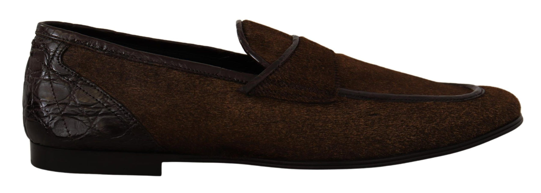 Dolce & Gabbana Shoes Dress Loafers Brown Leather Slip Shoes | Regal Royce