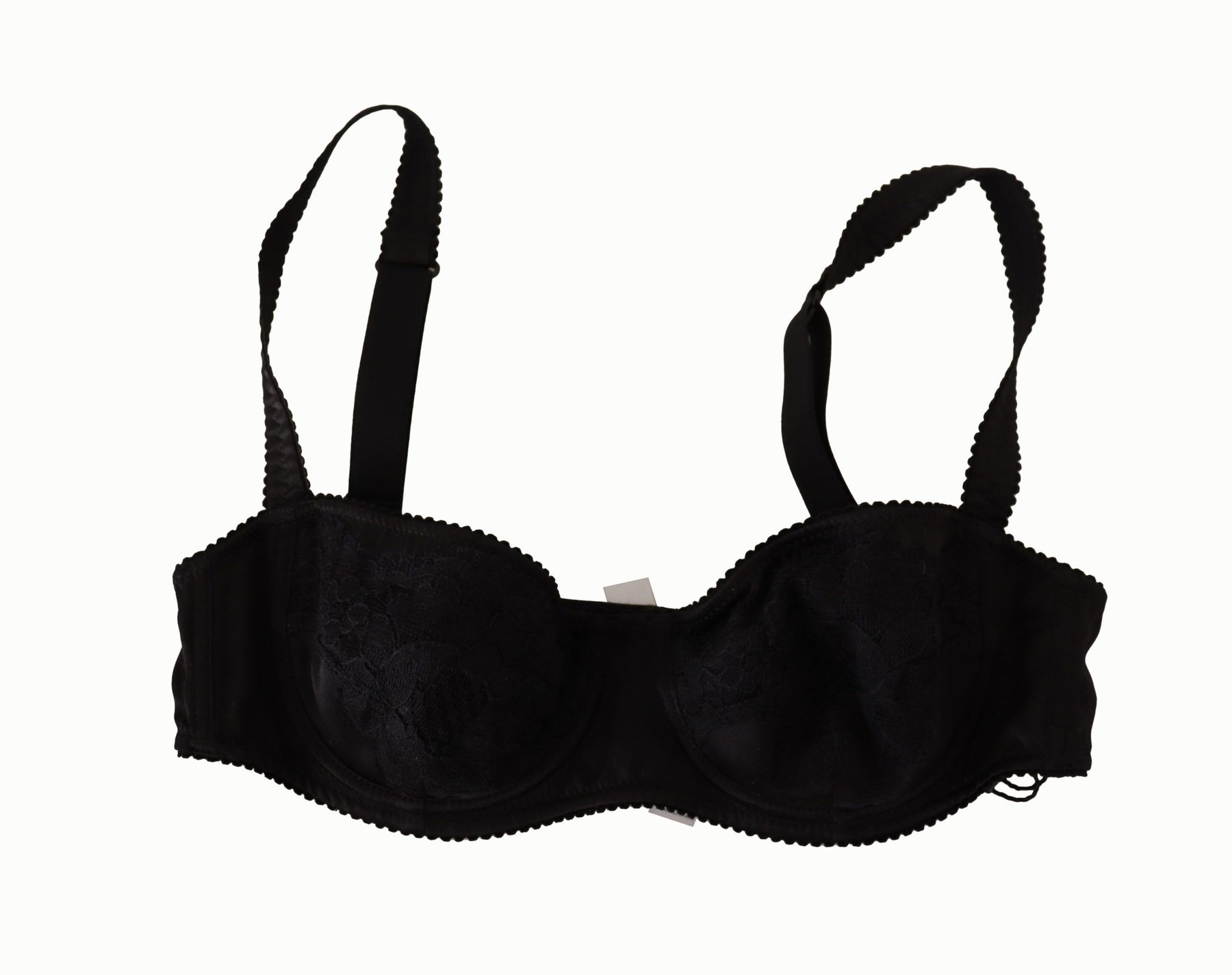 Dolce & Gabbana Black Polka Dot Satin Lace Balconette Bra | Regal Royce