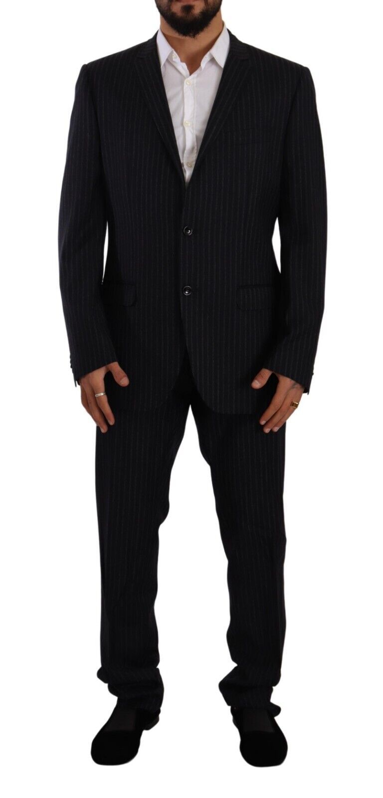 Domenico Tagliente Gray Polyester Single Breasted Formal Suit | Regal Royce