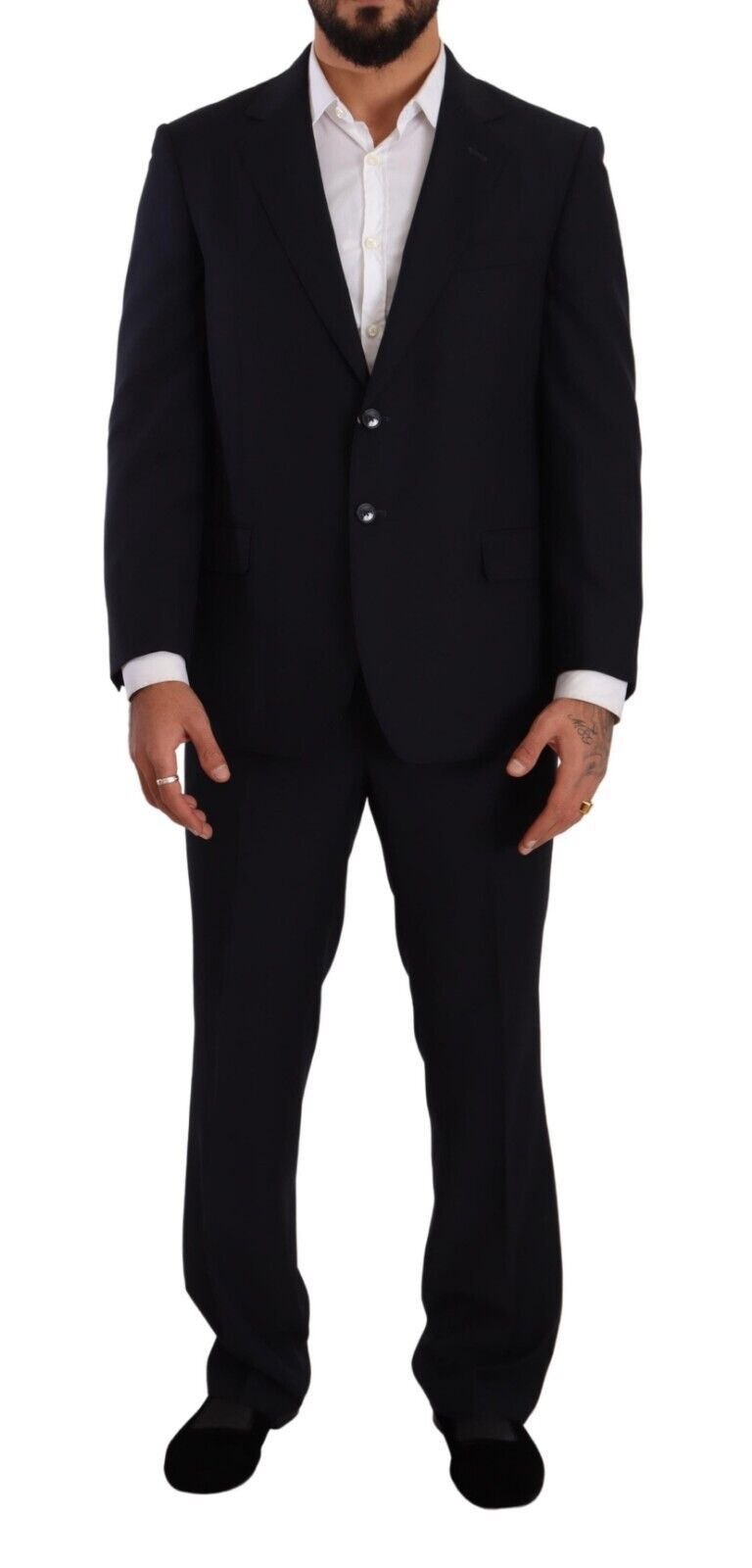 Domenico Tagliente Blue Polyester Single Breasted Formal Suit | Regal Royce