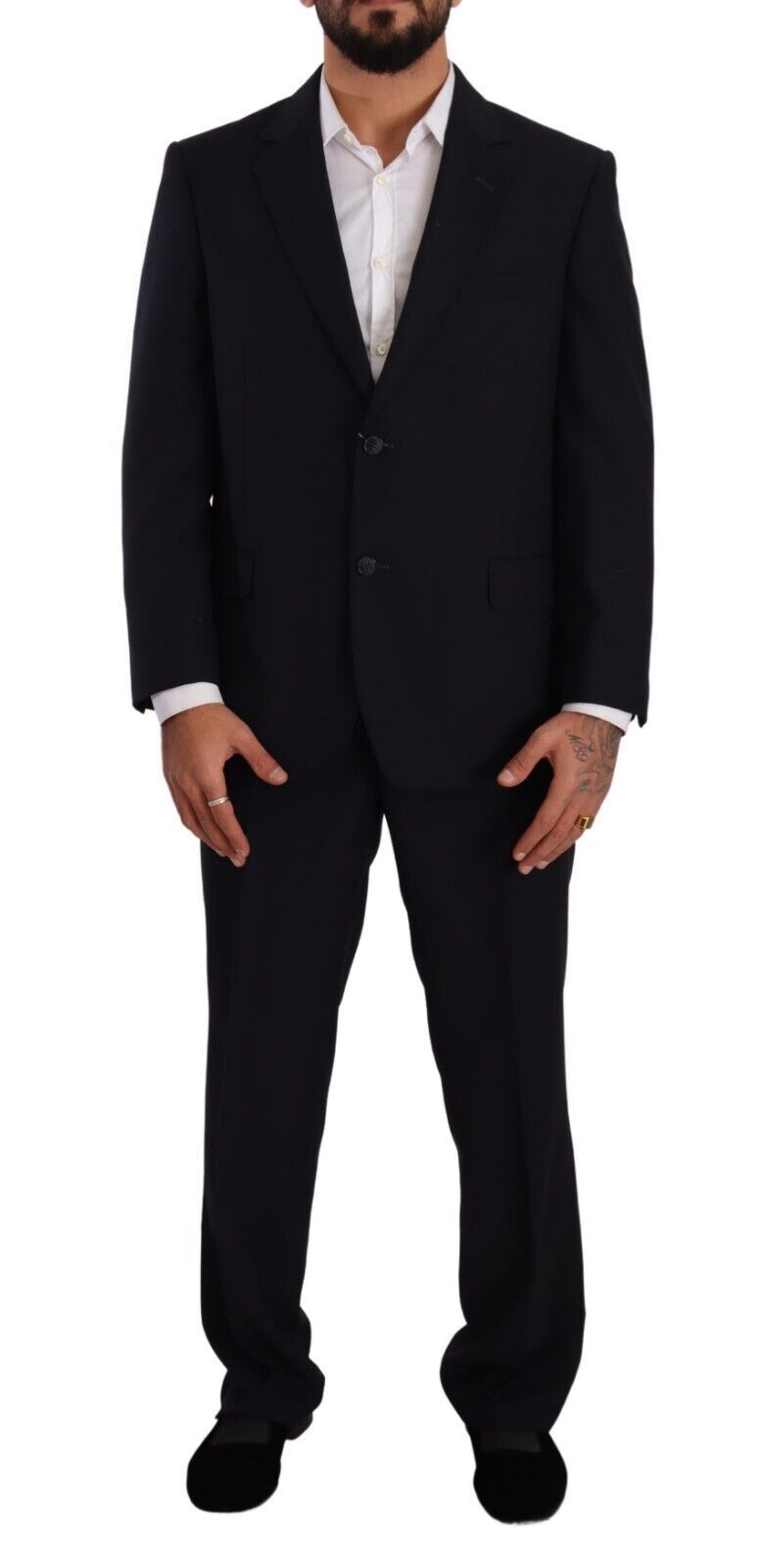 Domenico Tagliente Blue Polyester Single Breasted Formal Suit | Regal Royce