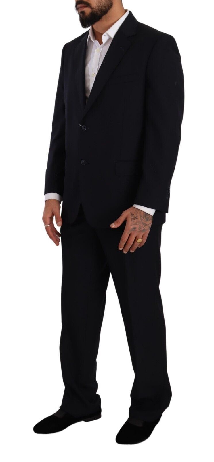 Domenico Tagliente Blue Polyester Single Breasted Formal Suit | Regal Royce