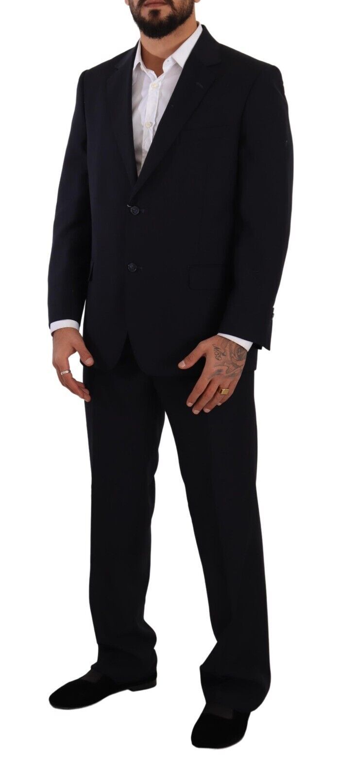 Domenico Tagliente Blue Polyester Single Breasted Formal Suit | Regal Royce