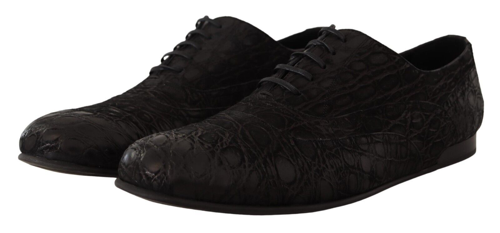 Dolce & Gabbana Black Caiman Leather Mens Oxford Shoes | Regal Royce