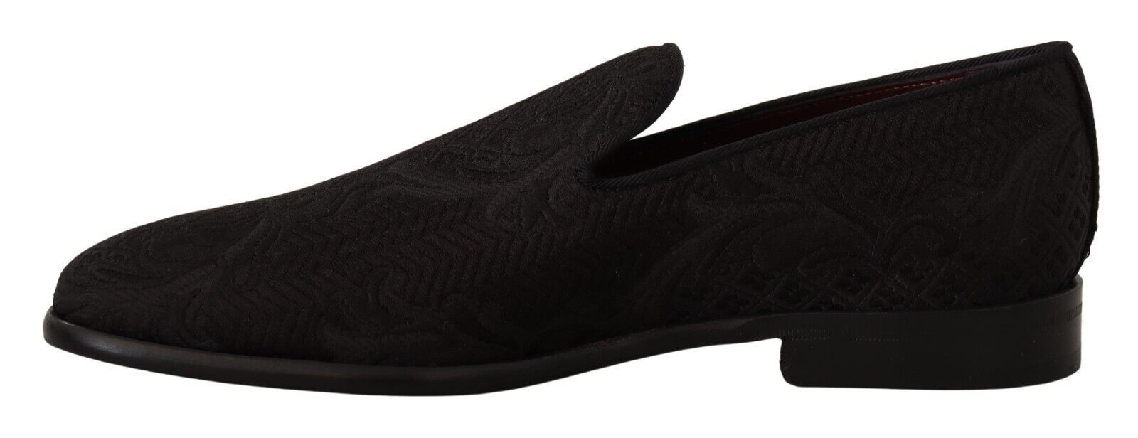 Dolce & Gabbana Black Floral Brocade Slippers Loafers Shoes | Regal Royce