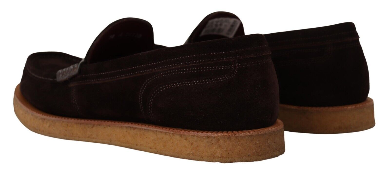 Dolce & Gabbana Brown Suede Leather Slip On Flats Moccasin Shoes | Regal Royce