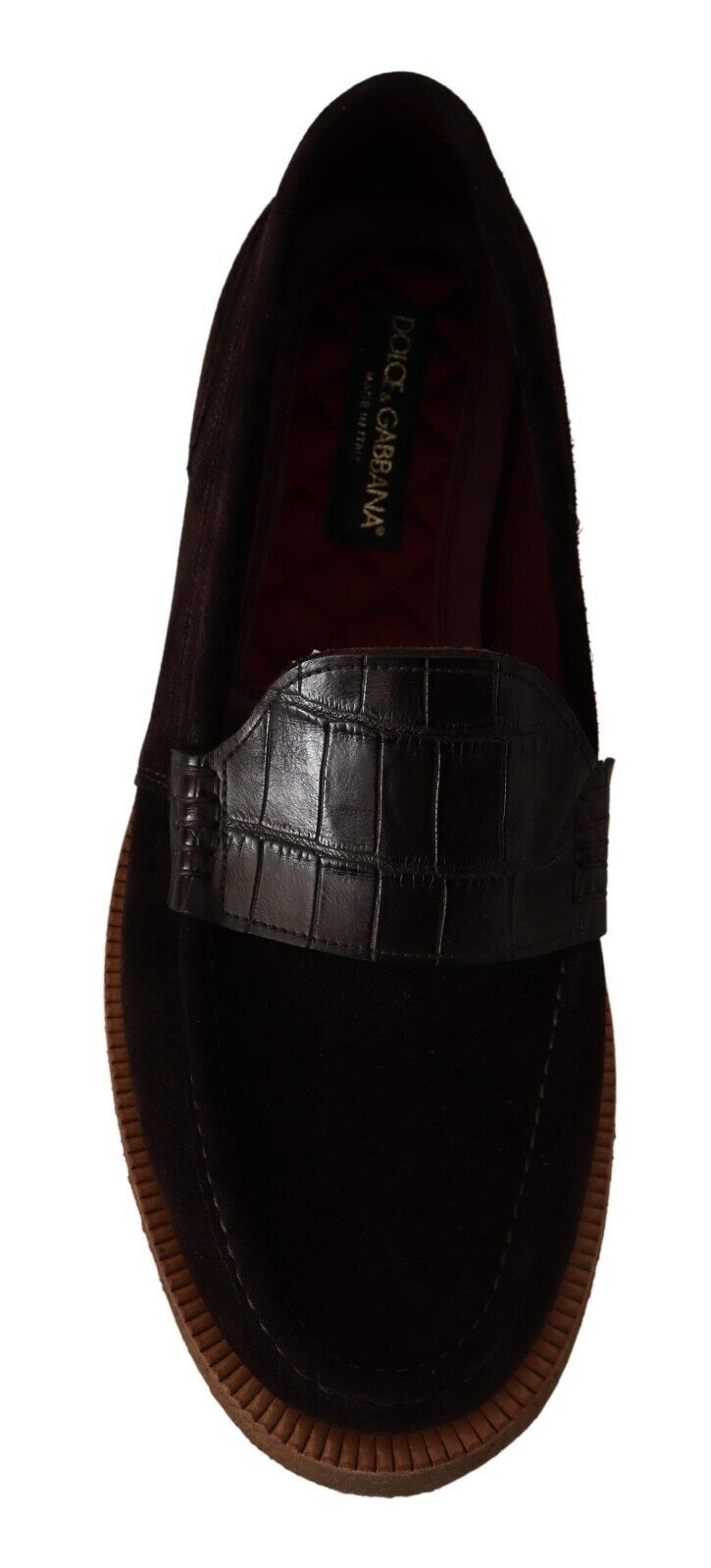 Dolce & Gabbana Brown Suede Leather Slip On Flats Moccasin Shoes | Regal Royce