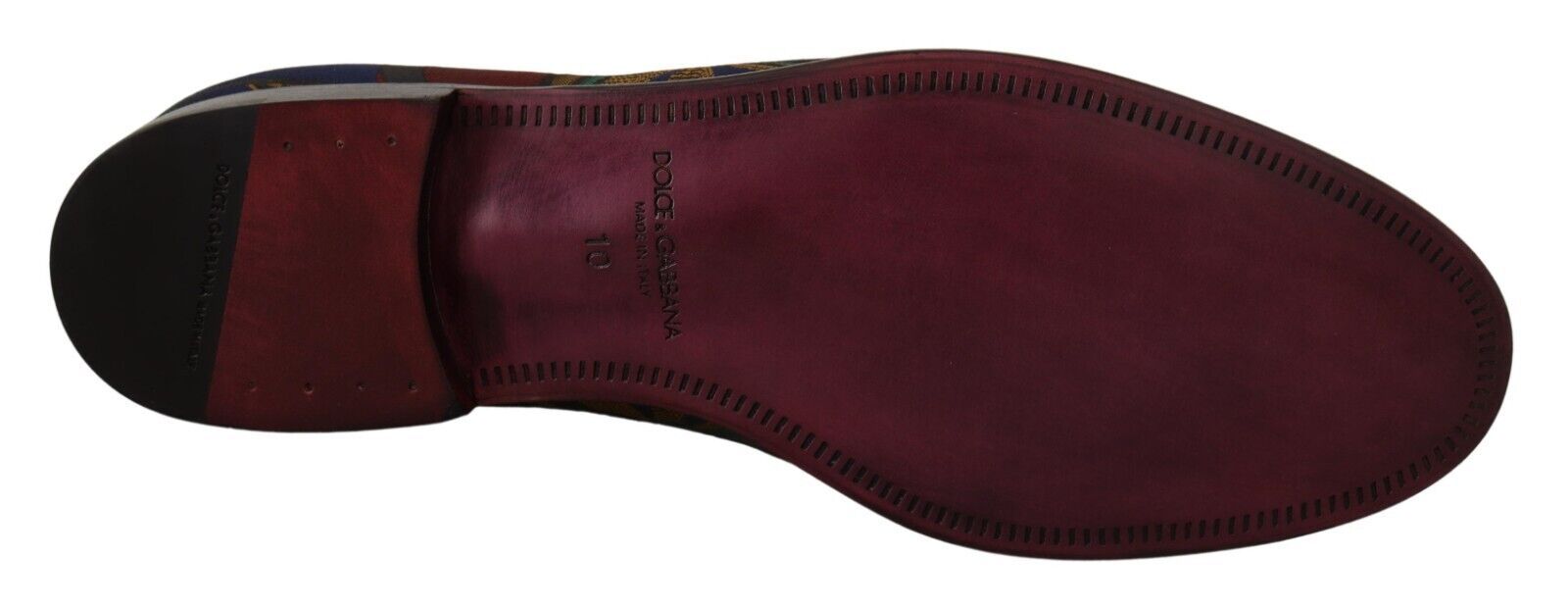 Dolce & Gabbana Multicolor Jacquard Crown Slippers Loafers Shoes | Regal Royce