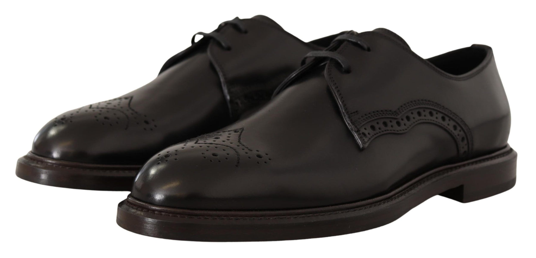 Dolce & Gabbana Black Leather Dress Formal Derby Shoes | Regal Royce