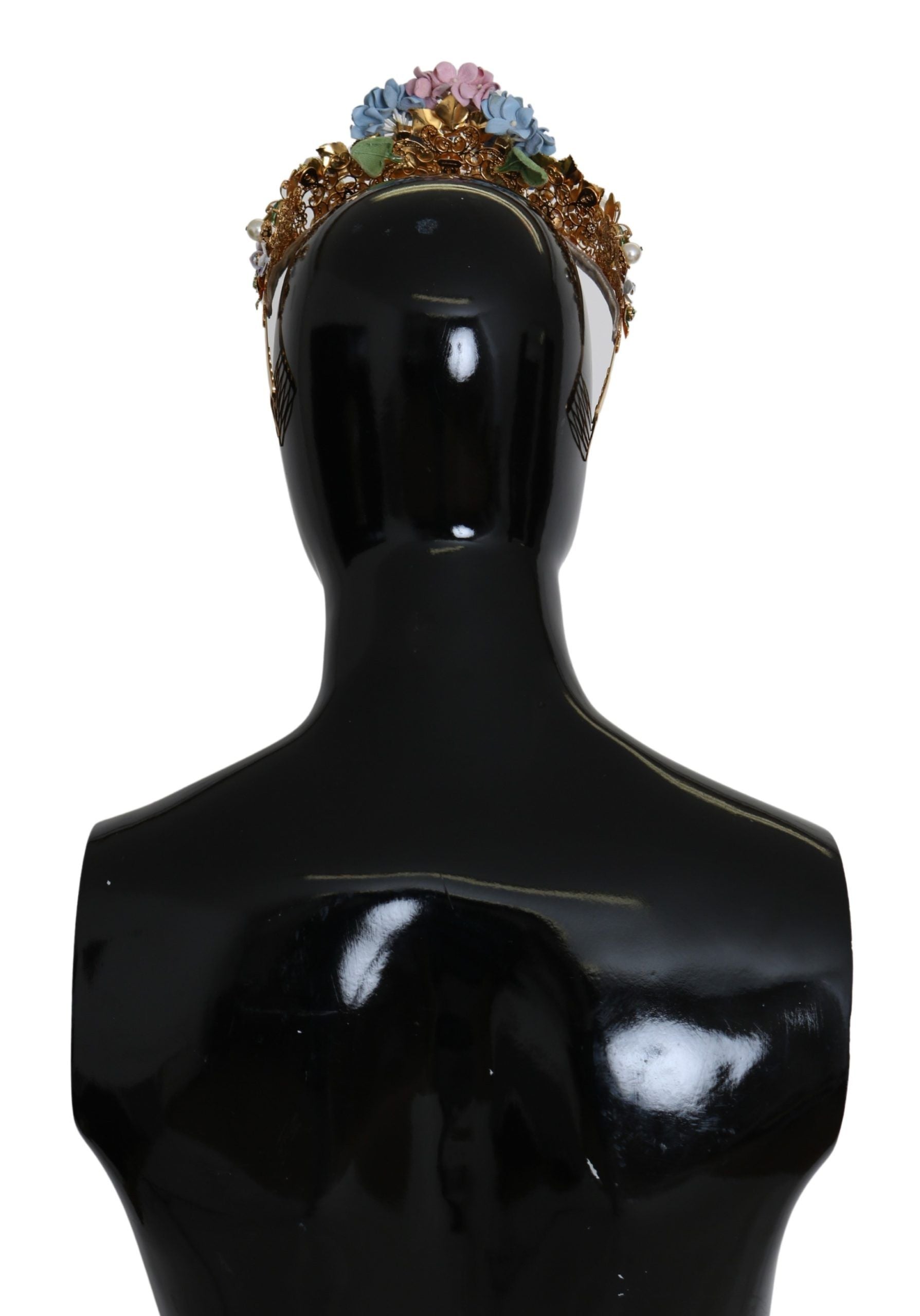 Dolce & Gabbana Gold Crystal Purple Hortensia Headband Crown Diadem | Regal Royce