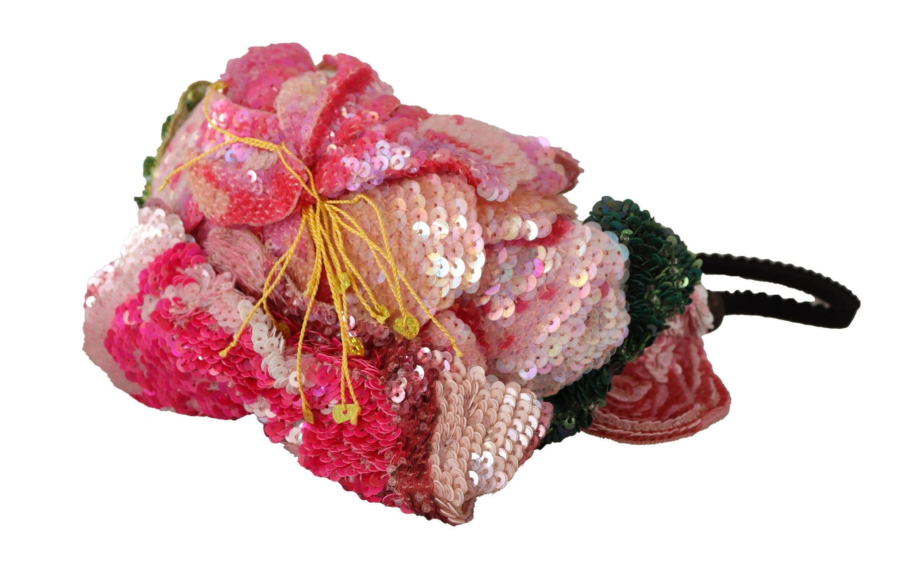 Dolce & Gabbana Multicolor Sequined Lurex Black Hair Headband | Regal Royce