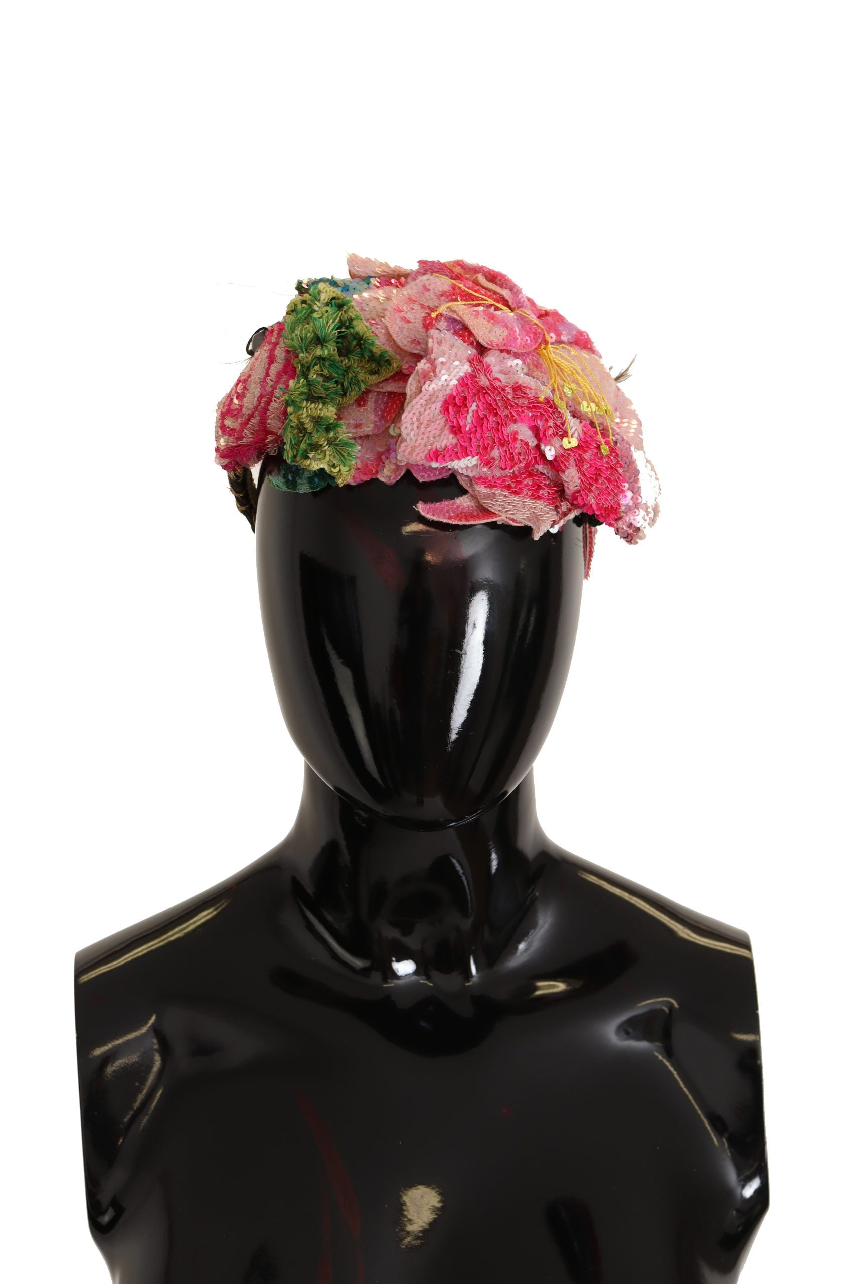 Dolce & Gabbana Multicolor Sequined Lurex Black Hair Headband | Regal Royce