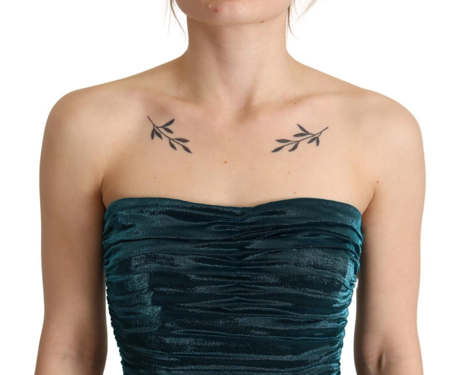 Dolce & Gabbana Turquoise Bustier Bodice Draped Midi Dress. | Regal Royce