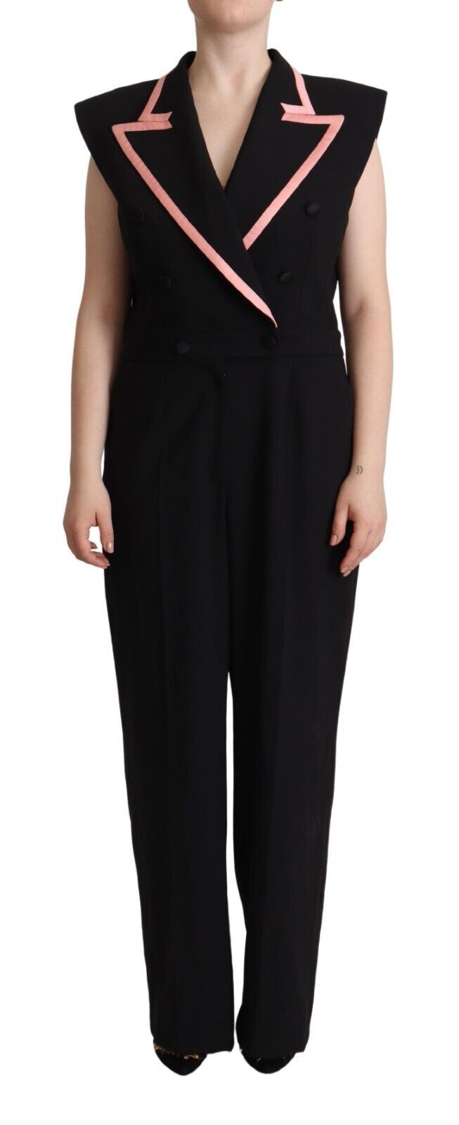 Dolce & Gabbana Black Wool Blend Sleeveless Jumpsuit Dress | Regal Royce