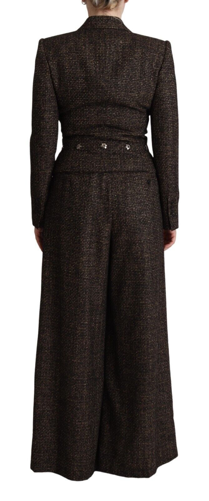 Dolce & Gabbana Dark Brown Wool Single Breasted 2 Pc Jacket Pants | Regal Royce