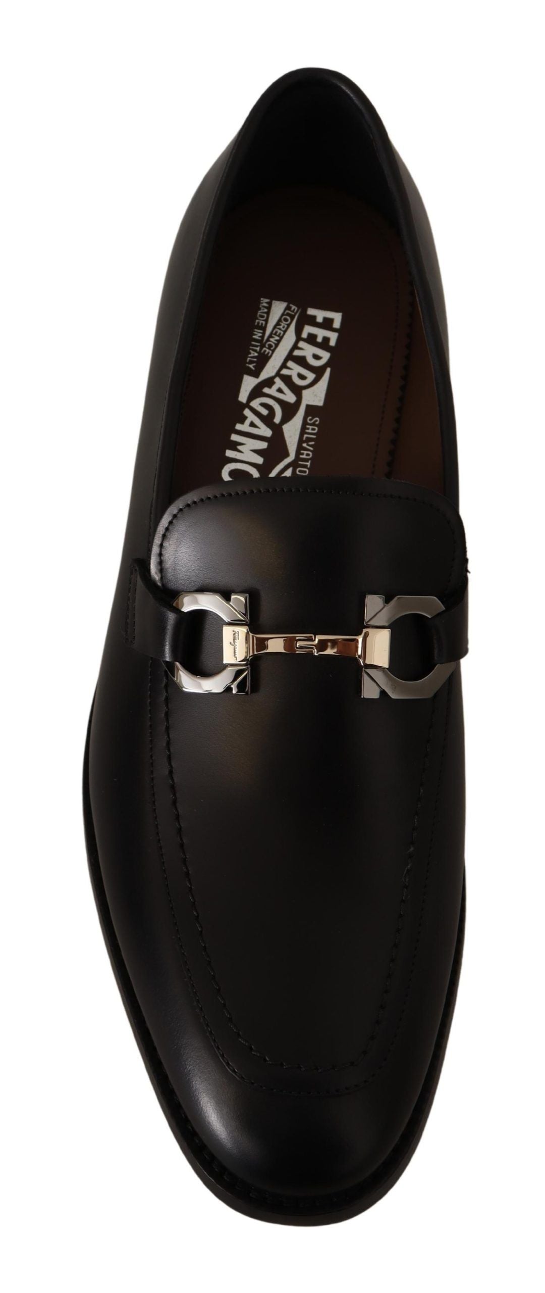 Salvatore Ferragamo Black Calf Leather Moccasin Formal Shoes | Regal Royce