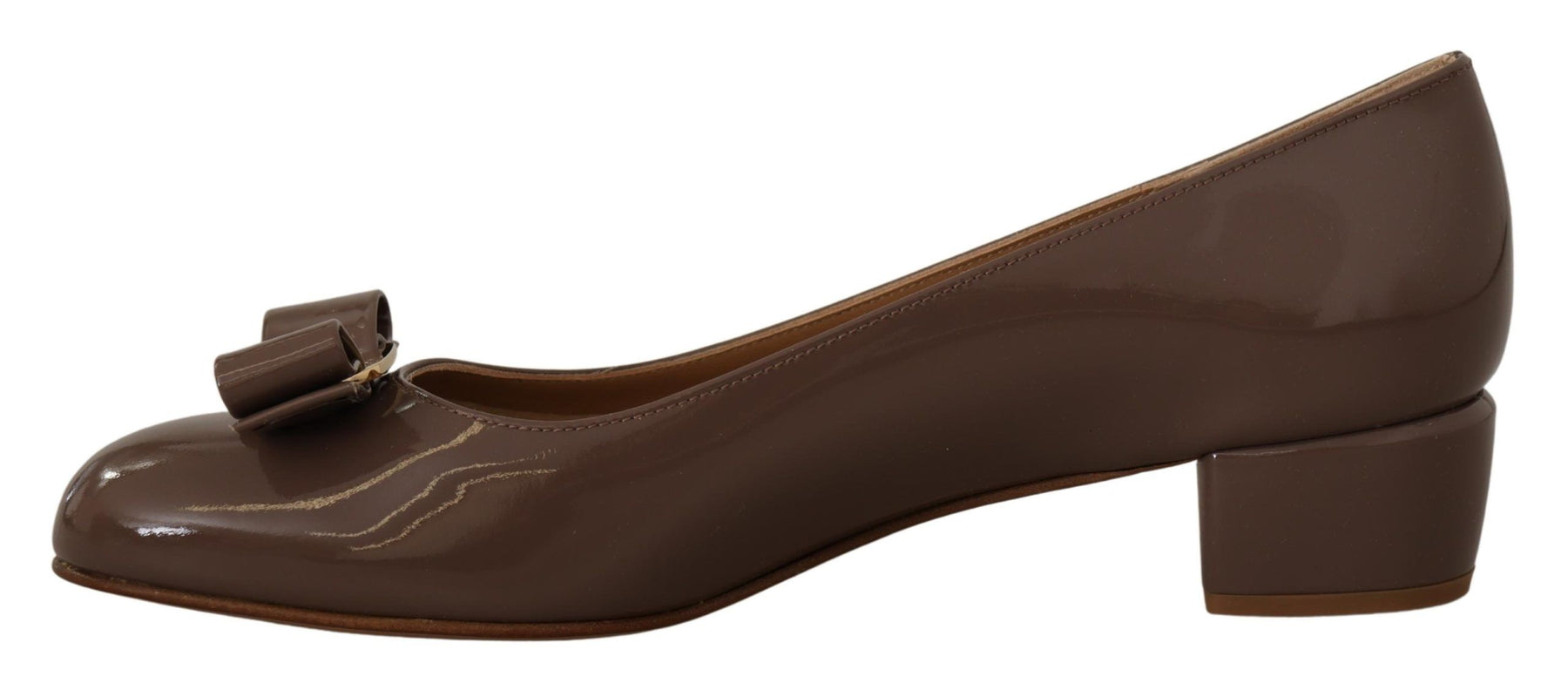 Salvatore Ferragamo Brown Naplak Calf Leather Pumps Shoes | Regal Royce