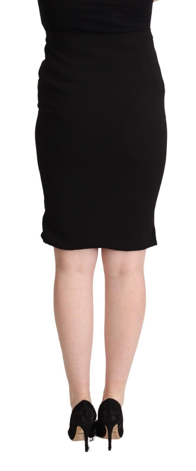 Dolce & Gabbana Black High Waist Knee Length Pencil Cut Skirt | Regal Royce