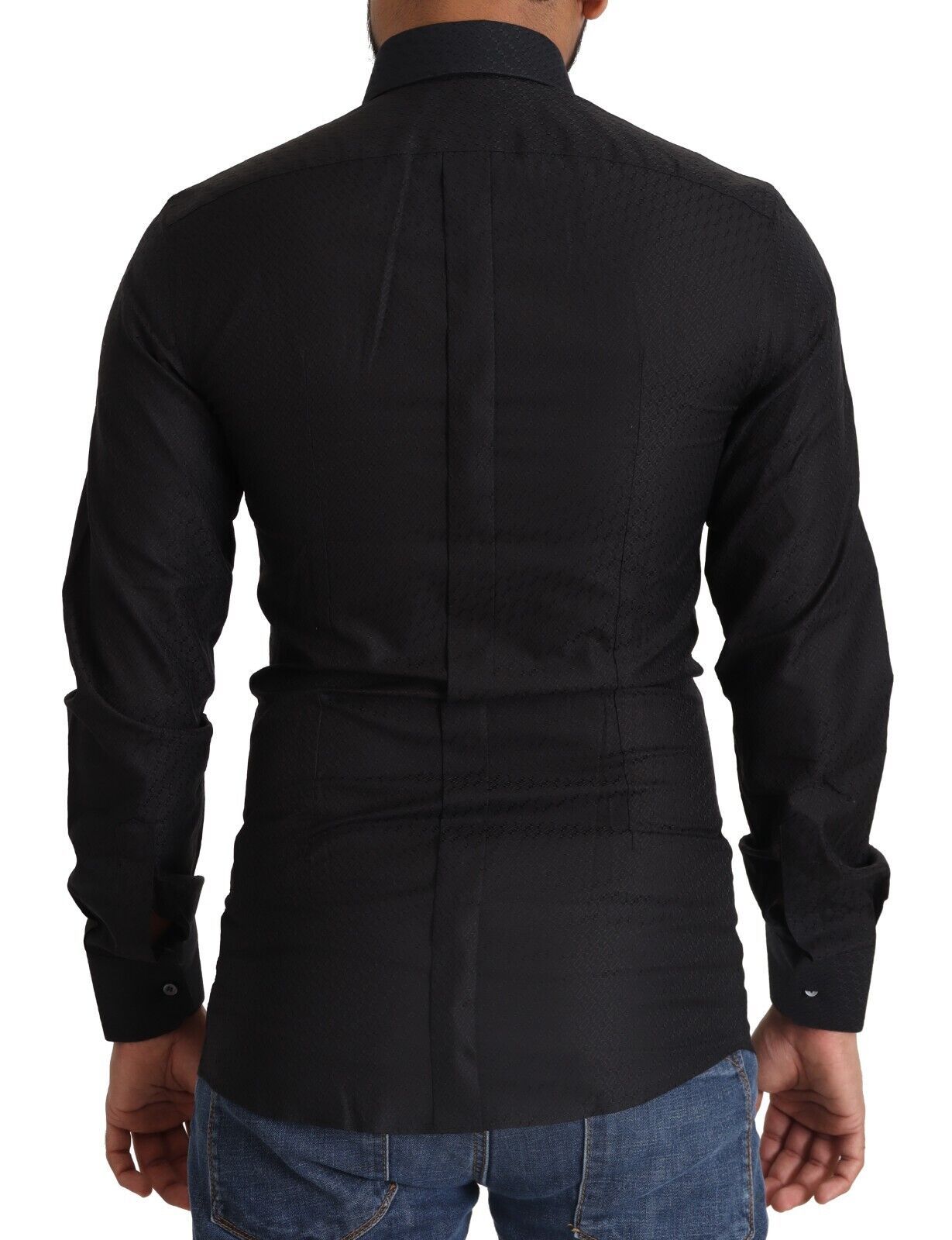 Dolce & Gabbana Black GOLD Cotton Slim Dress Formal Shirt | Regal Royce