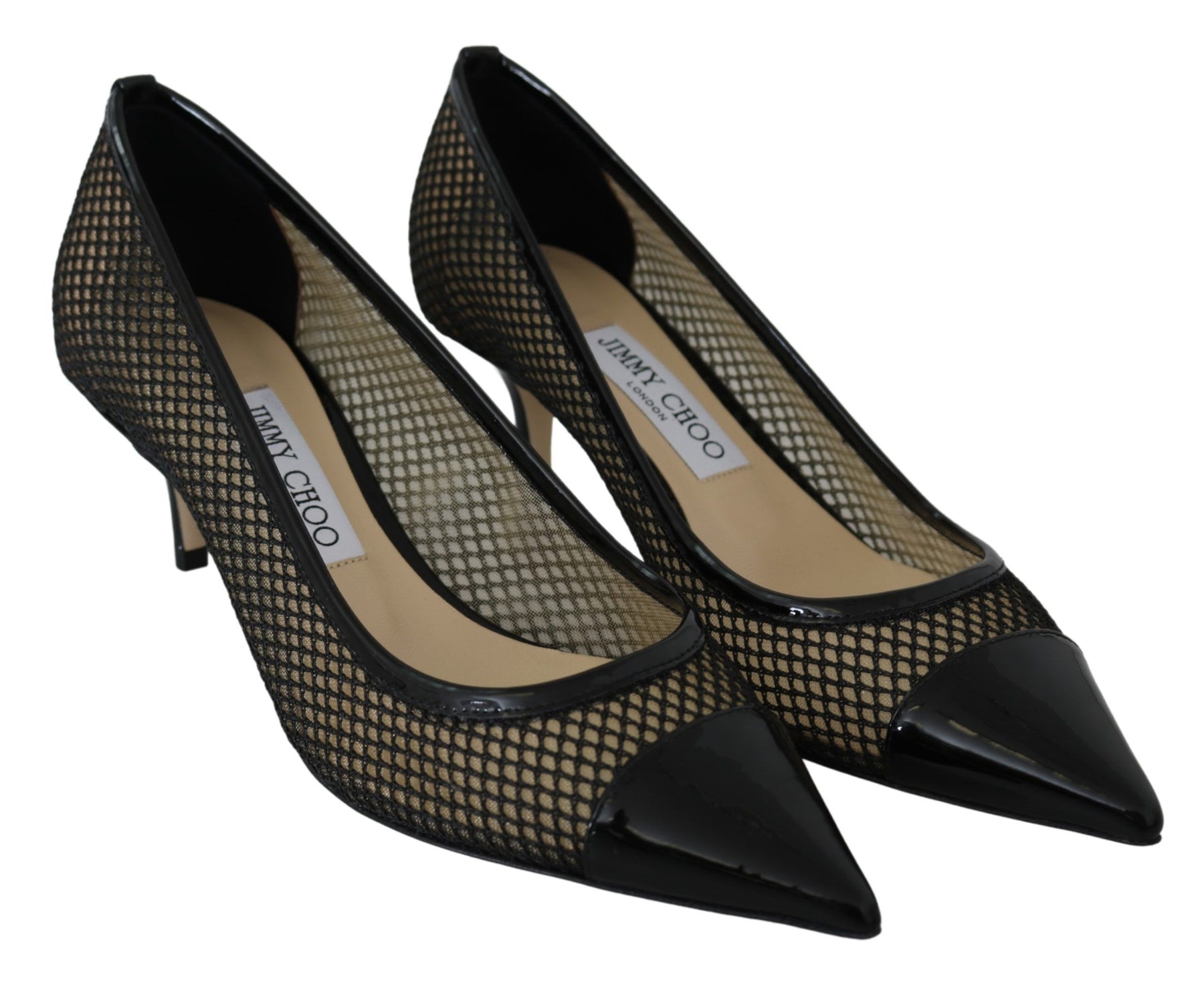 Jimmy Choo Black Mesh and Leather Amika 50 Pumps | Regal Royce