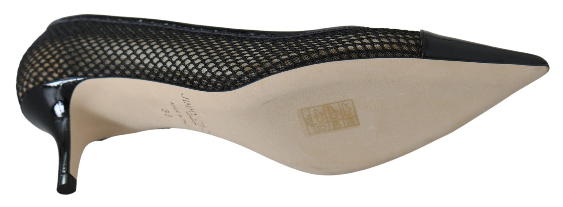 Jimmy Choo Black Mesh and Leather Amika 50 Pumps | Regal Royce