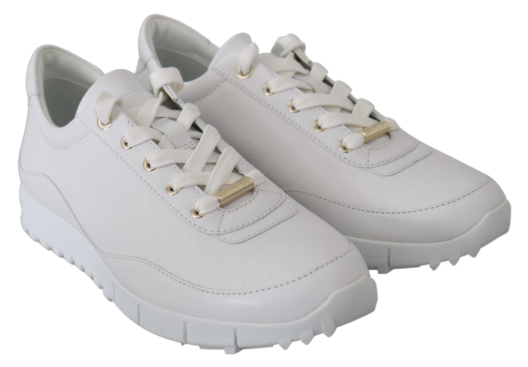 Jimmy Choo White Leather Monza Sneakers | Regal Royce