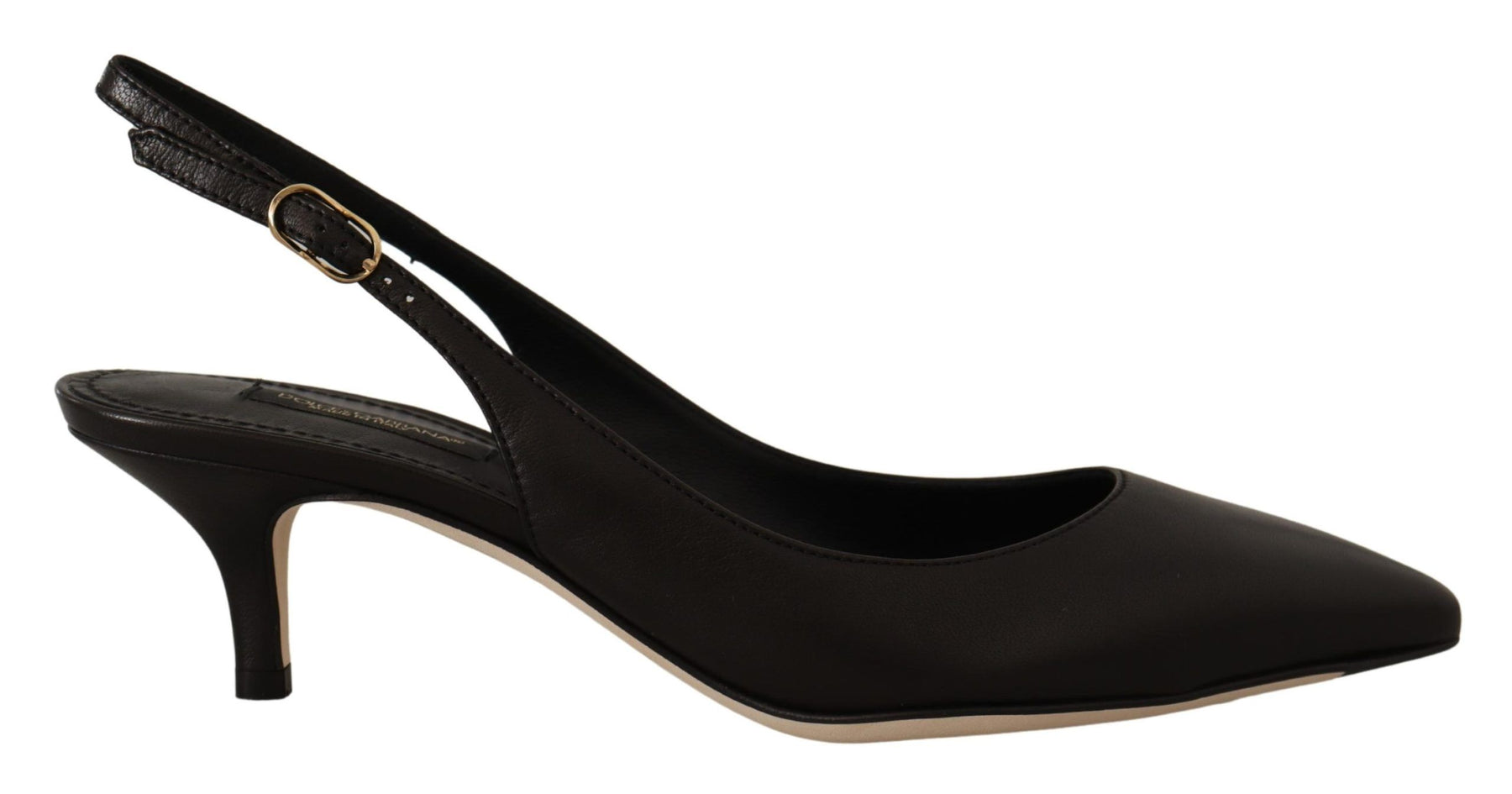 Dolce & Gabbana Black Leather Slingbacks Heels Pumps Shoes | Regal Royce