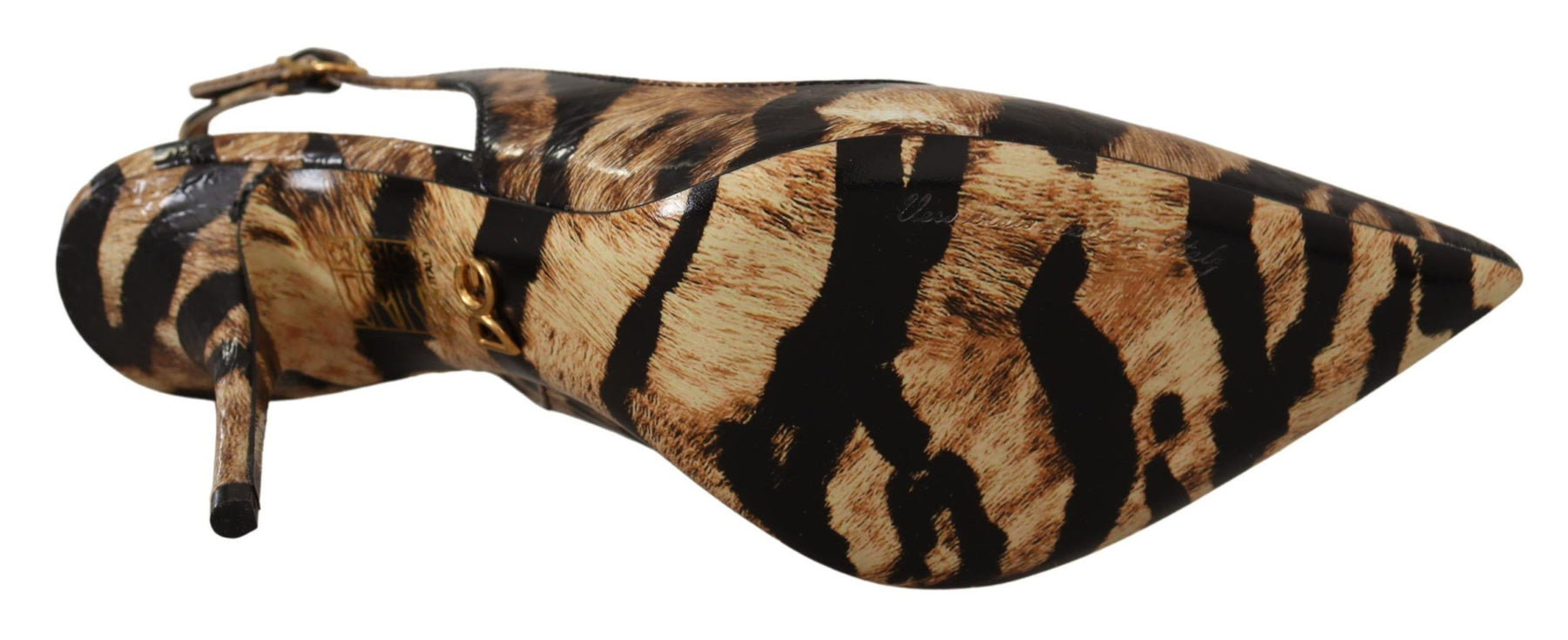 Dolce & Gabbana Brown Slingbacks Leather Tiger Shoes | Regal Royce