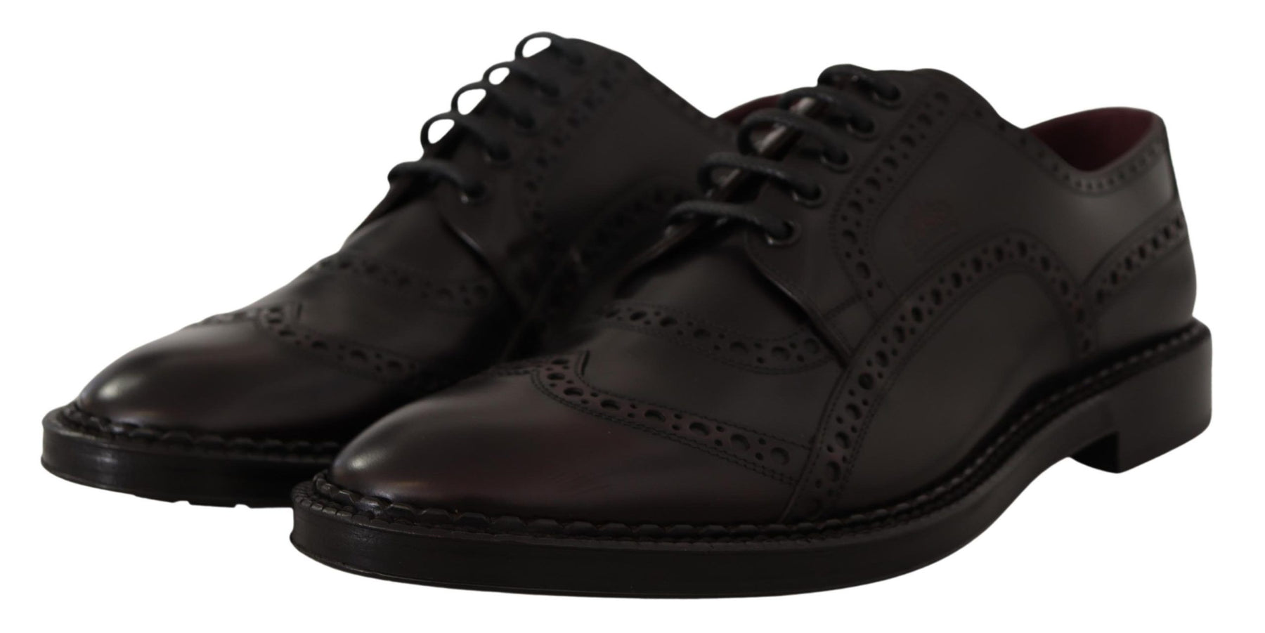 Dolce & Gabbana Purple Leather Oxford Wingtip Formal Shoes | Regal Royce