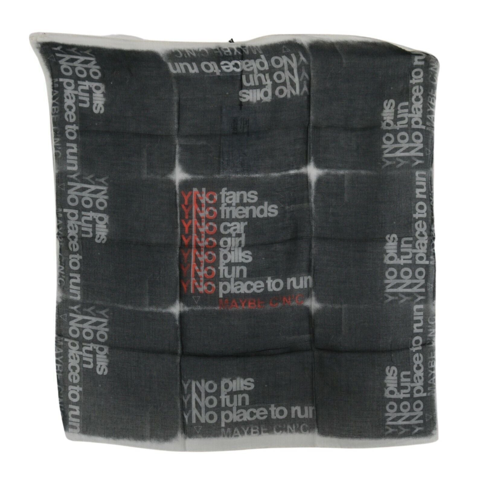 Costume National Dark Gray Wool Foulard Branded Scarf | Regal Royce